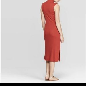 Burnt orange mock neck dress